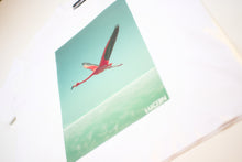 T-Shirt « Lagon » Oversize blanc imprimé flamant rose - LUCIƎN