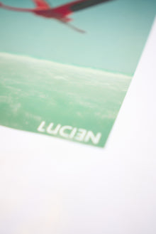 T-Shirt « Lagon » Oversize blanc imprimé flamant rose - LUCIƎN
