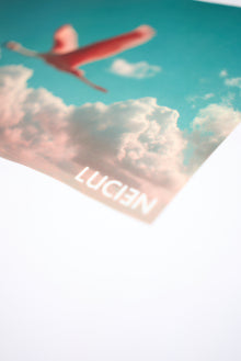 T-Shirt « Cumulus » Oversize blanc imprimé flamant rose - LUCIƎN