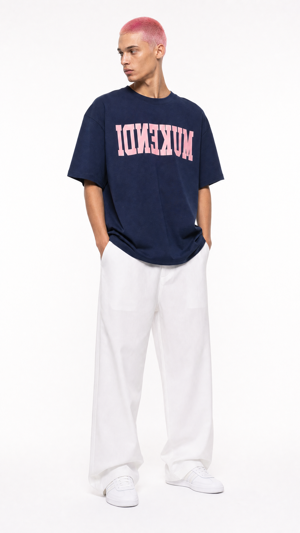 T-Shirt Reverse - Édition Limitée - Blue Marine / Rose Doux