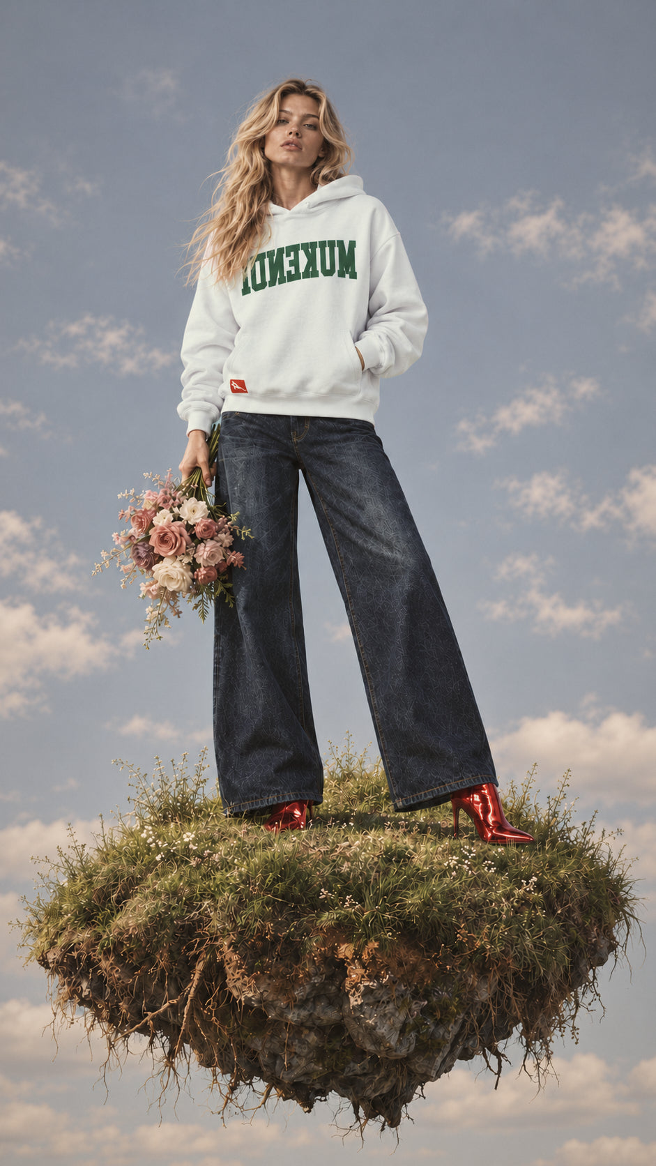 Sudadera con capucha Reverse - Edición Limitada - Blanco / Verde