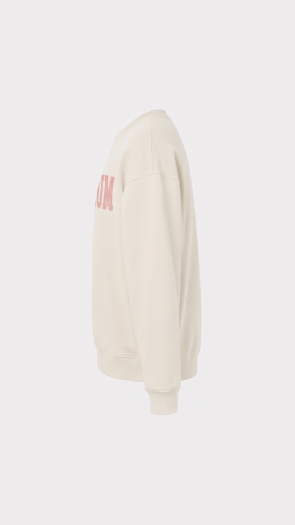 Sweatshirt Reverse Écru / Rose – vue de profil