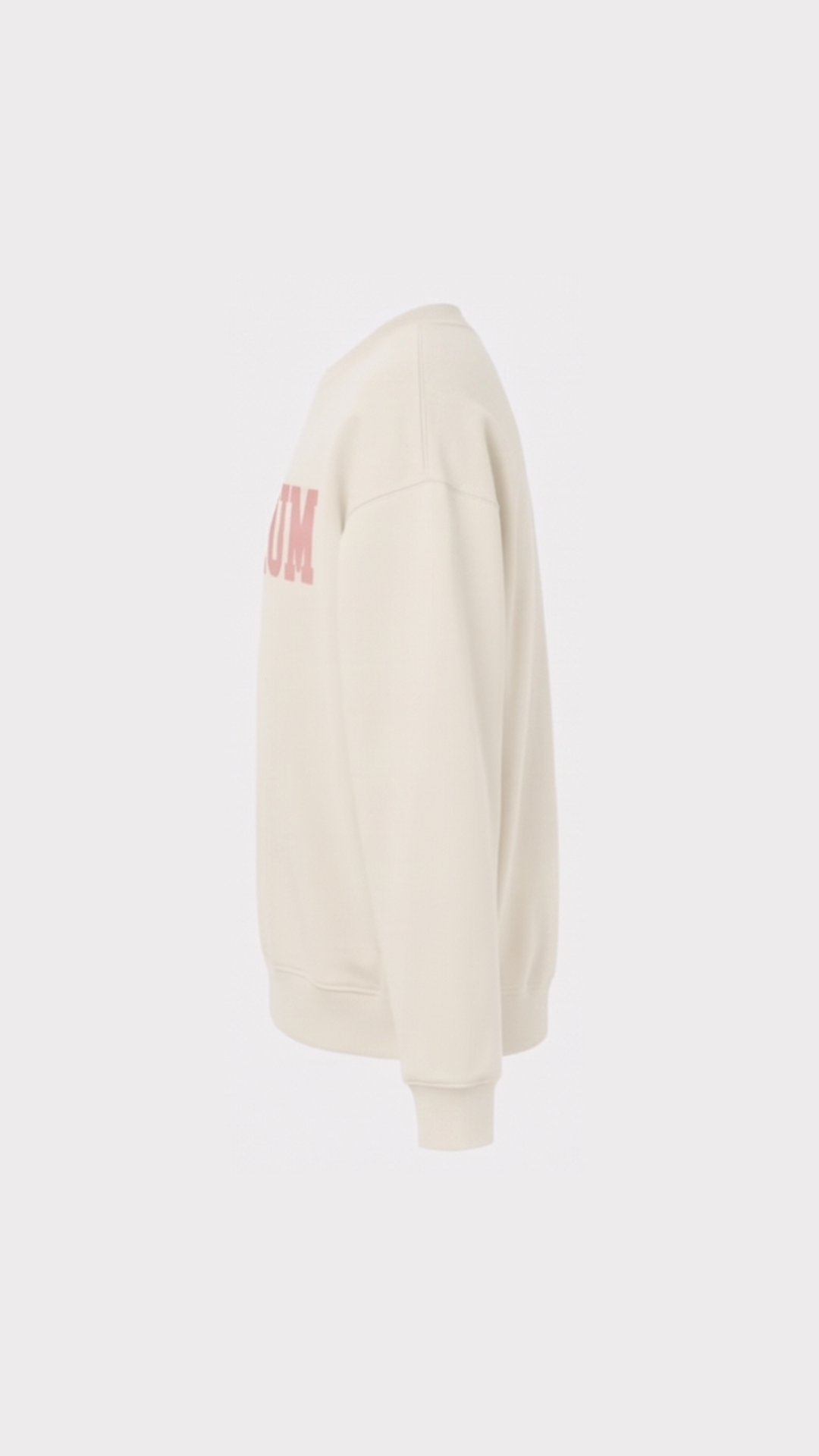 Sweatshirt Reverse Écru / Rose – vue de profil