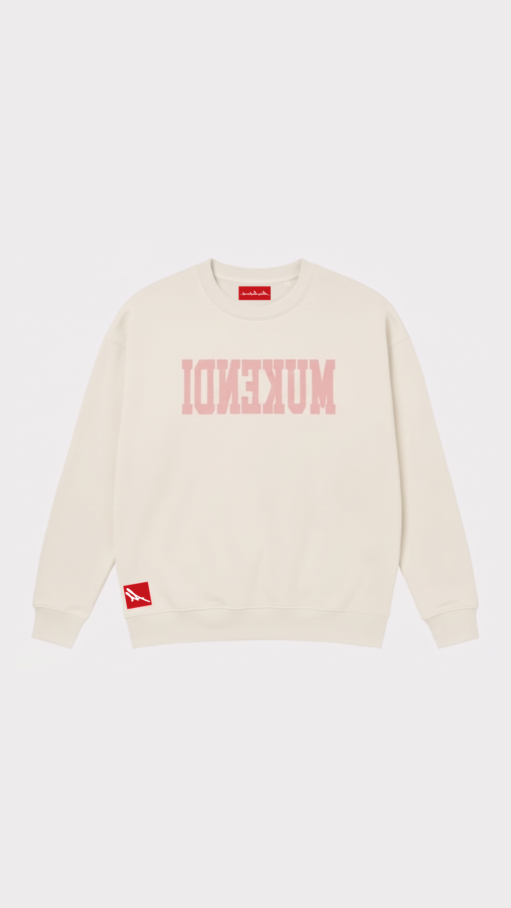 Sweatshirt Reverse Écru / Rose – vue de face
