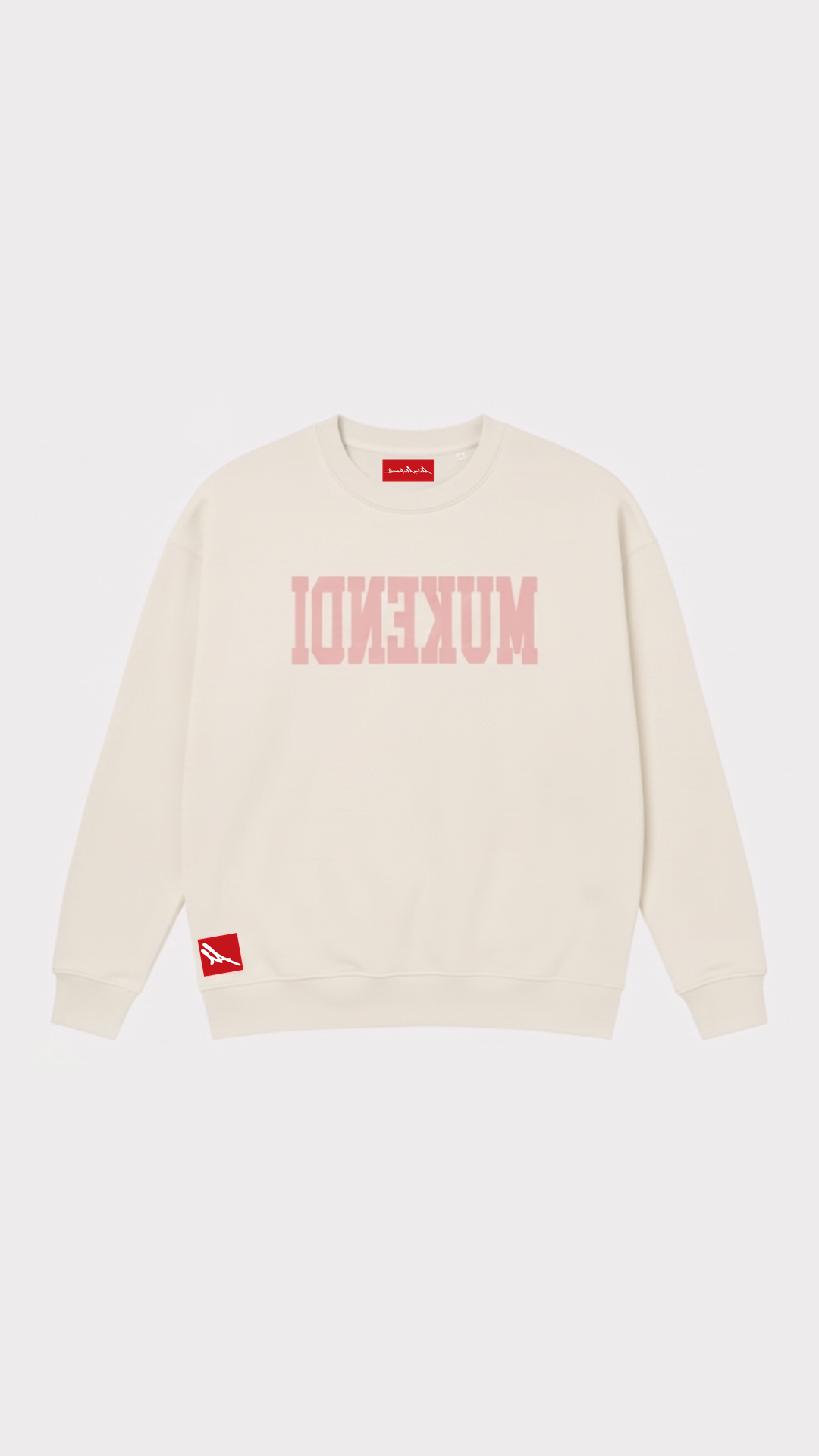 Sweatshirt Reverse Écru / Rose – vue de face
