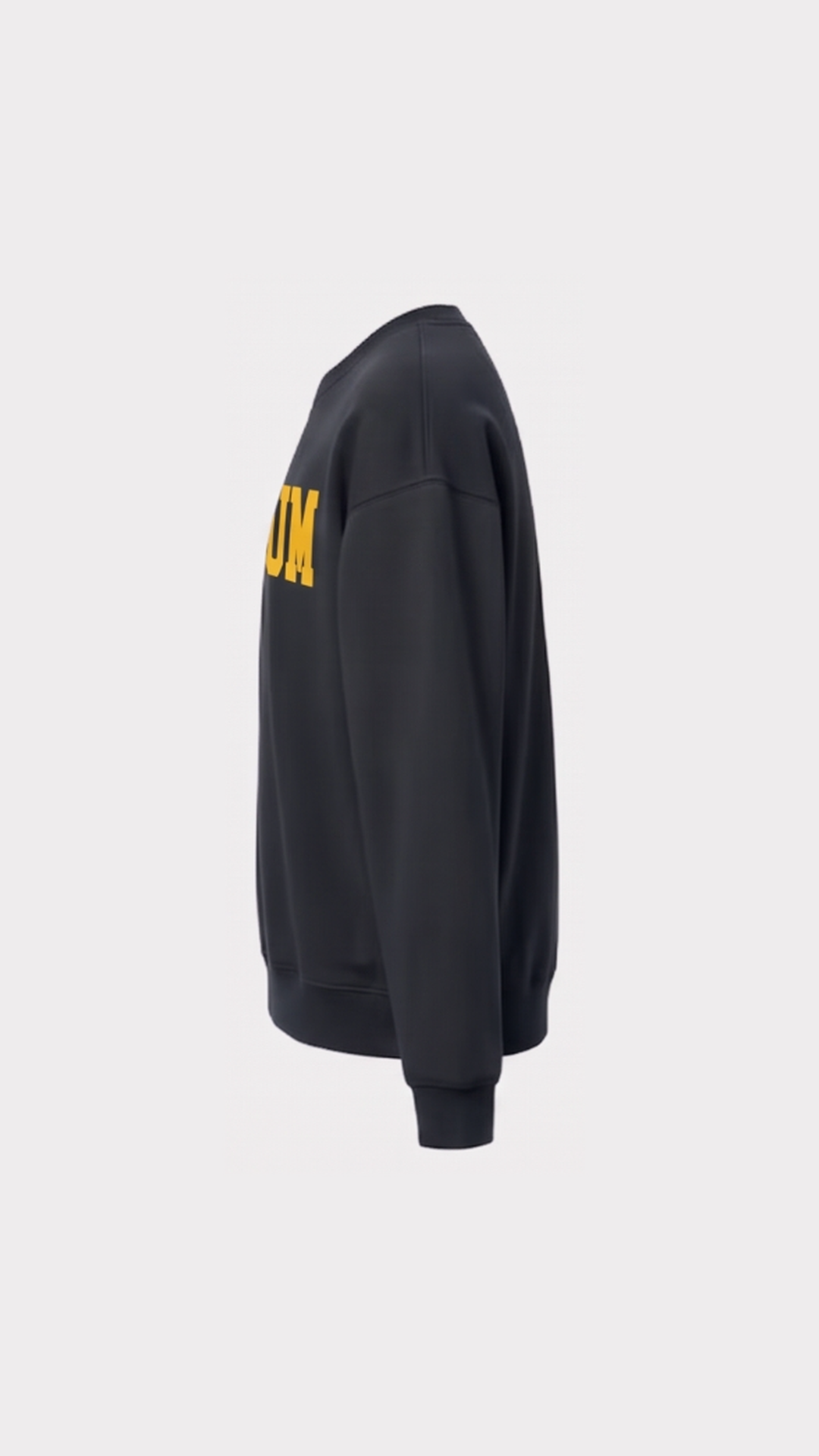 Sweatshirt Reverse Noir / Jaune – vue de profil