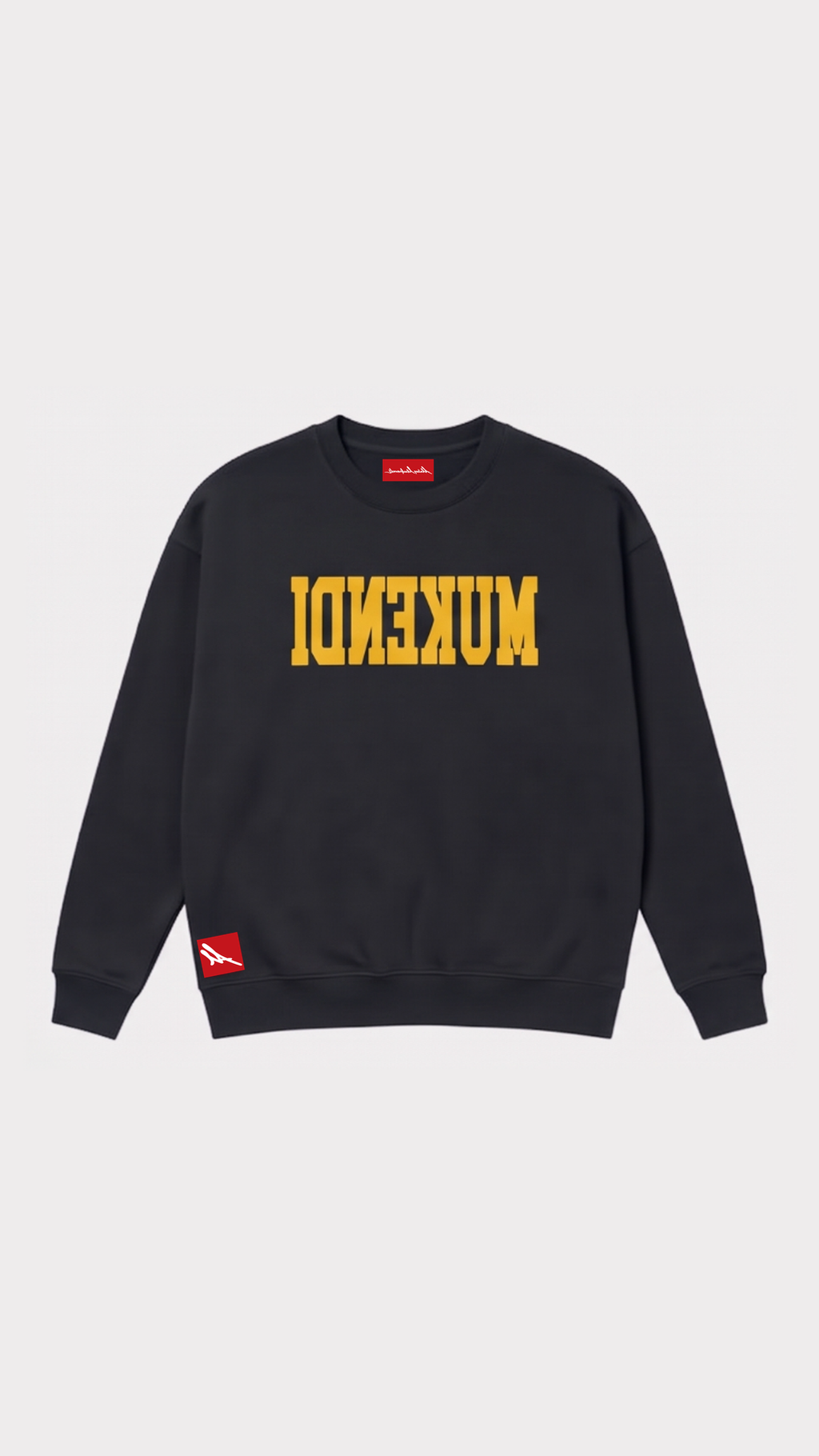 Sweatshirt Reverse Noir / Jaune – vue de face