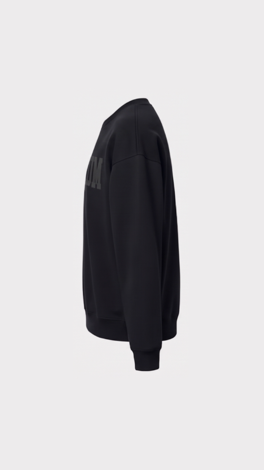 Sweatshirt Reverse Noir / Noir – vue de profil