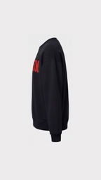 Sweatshirt Reverse Noir / Rouge – vue de profil