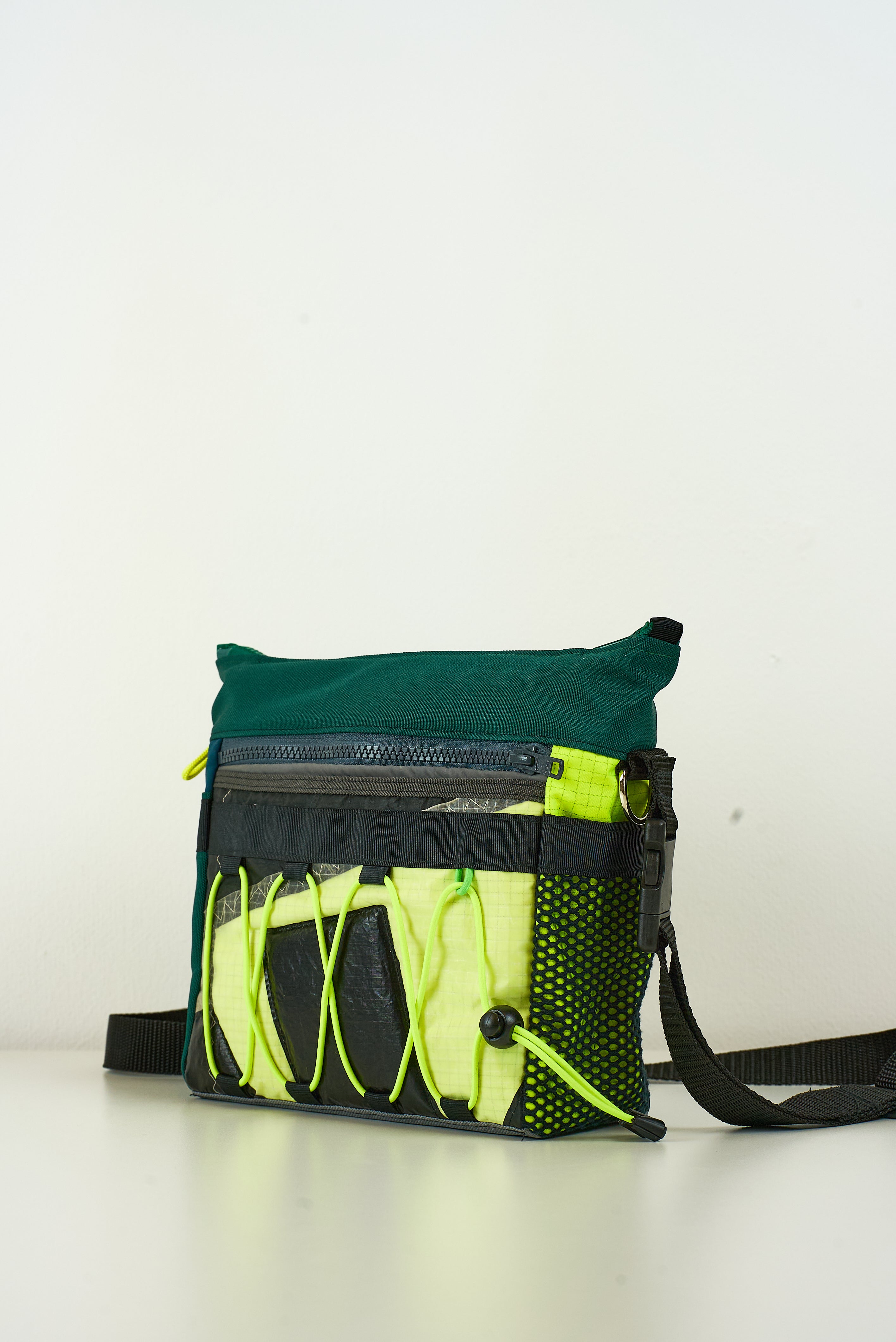 Sacoche « Chlorophylle » Crossbody vert & jaune fluo - Arrête  tes sacs by Mesk